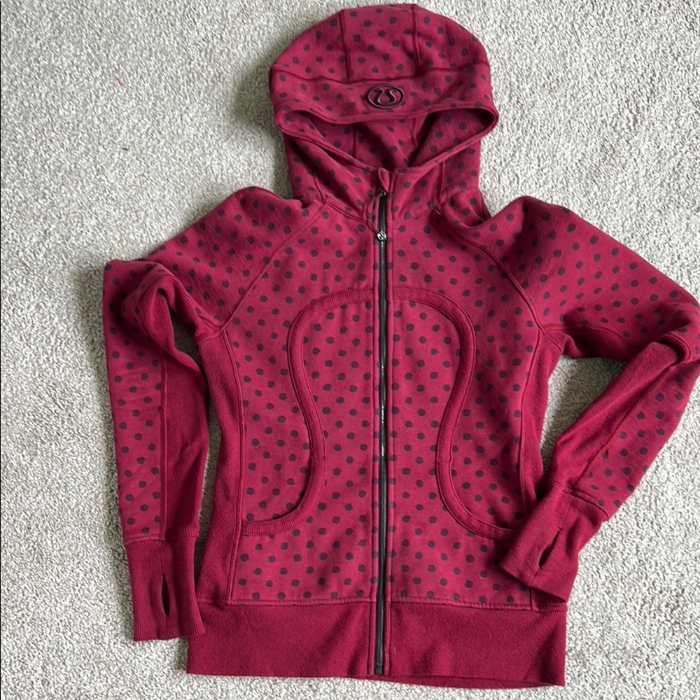 lululemon athletica Red Polka Dot Hoodie
